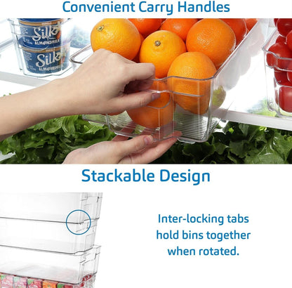 Fridge Organizer - 8 Pieces Refrigerator Organizer Bins - Pantry Organization and Storage for Fridge & Refrigerator- BPA Free Freezer Organizer Bins