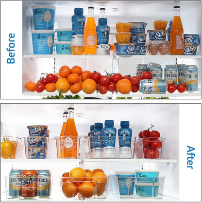 Fridge Organizer - 8 Pieces Refrigerator Organizer Bins - Pantry Organization and Storage for Fridge & Refrigerator- BPA Free Freezer Organizer Bins